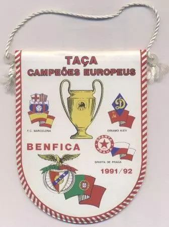 вимпел 12х9футбол група ЛЧ Динамо Київ Barcelona Benfica Sparta football pennant