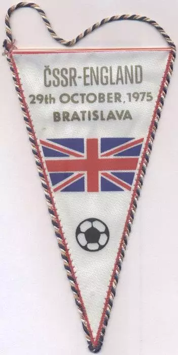 вимпел 20х11 1975 відбір Євро-1976 Czechoslovakia-England football match pennant