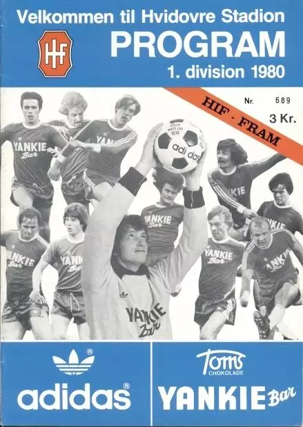 прог.Hvidovre IF Denmark/Данія-Fram Reykjavik Iceland/Ісланд. 1980 match program