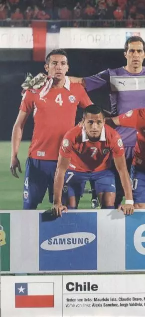 постер А4 футбол зб. Чилі 2014 Кікер /Chile national football team Kicker poster