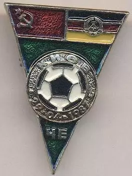 матч срср=ссср-НДР Німеччина 1987 відбір ЧЄ-1988 /ussr-GDR=German DR match badge