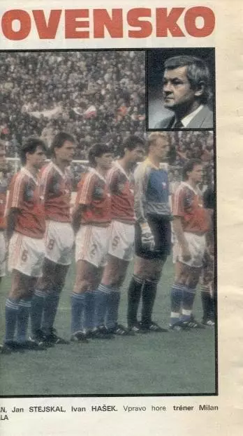 постер А4 футбол зб.Чехословаччина 1990/Czechoslovak nation.football team poster