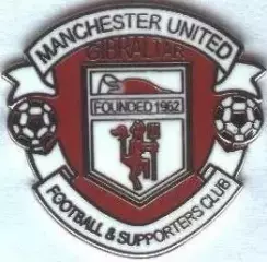 футбол.клуб Манчестер Юнай.Гібралтар ЕМАЛЬ/Manchester Utd,Gibraltar football pin