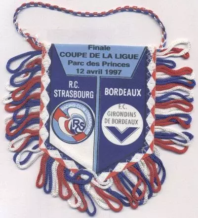 вимпел 10x8 France cup coupe ligue Strasbourg-Girond.Bordeaux 1997 match pennant