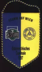 вимпел 15x11Австрія/Austria cup final Sturm Graz-First Vienna 1997 match pennant