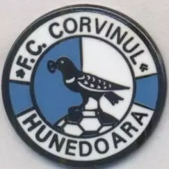 футбол.клуб Корвінул (Румунія)2 ЕМАЛЬ/FC Corvinul Hunedoara,Romania football pin