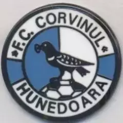 футбол.клуб Корвінул (Румунія)2 ЕМАЛЬ/FC Corvinul Hunedoara,Romania football pin