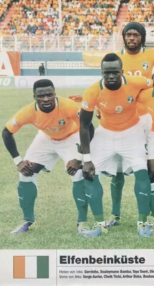 постер А4 футбол зб. Кот д'Івуар 2014 Кікер / Cote d'Ivoire national team poster