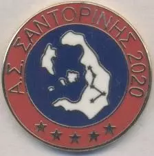 футбольний клуб Санторіні (Греція) ЕМАЛЬ/AS Santorinis,Greece football pin badge