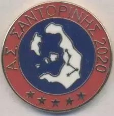футбольний клуб Санторіні (Греція) ЕМАЛЬ/AS Santorinis,Greece football pin badge
