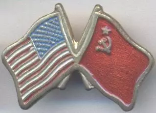 прапори дружба срср=ссср США важмет / ussr USA state flags friendship badge