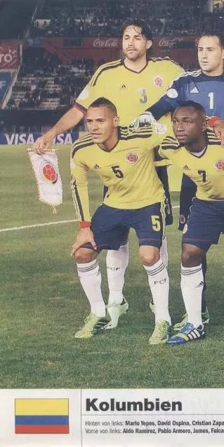 постер А4 футбол зб.Колумбія 2014 Кікер / Colombia national football team poster