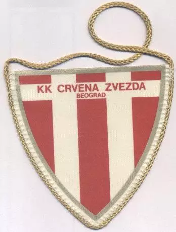 вимпел 11х11 баскет Црвена Звезда Сербія офіц/Red Star,Serbia basketball pennant 1