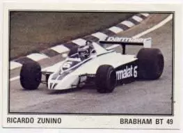 наклейка Формула-1 Р.Суніно (Аргентина) / R.Zunino, Argentina F-1 pilot sticker