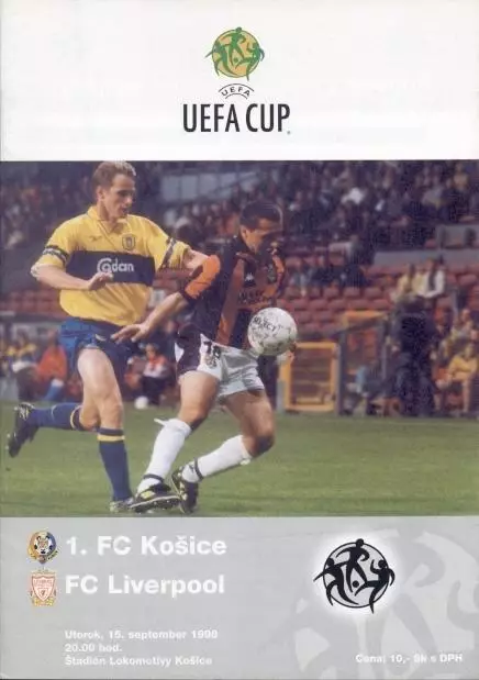 прог.Kosice Slovakia/Словаччина-Liverpool FC England/Англія 1998 match programme