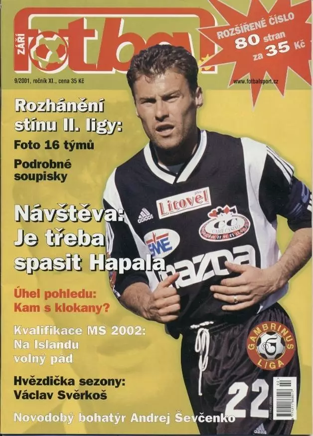 Чехія,Чемпіонат 2001-02 рівень2, спецвидання +Шевченко/Fotbal Czech league guide