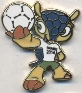 Чемп-т Світу ЧС-2014 талісман2 ЕМАЛЬ /World cup Brazil football mascot pin badge