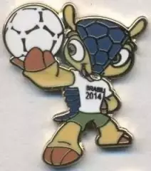 Чемп-т Світу ЧС-2014 талісман2 ЕМАЛЬ /World cup Brazil football mascot pin badge