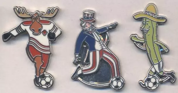 Чемп-т Світу ЧС-2026 3 талісмани важмет /World cup football 3 mascots pin badges