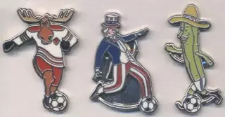 Чемп-т Світу ЧС-2026 3 талісмани важмет /World cup football 3 mascots pin badges