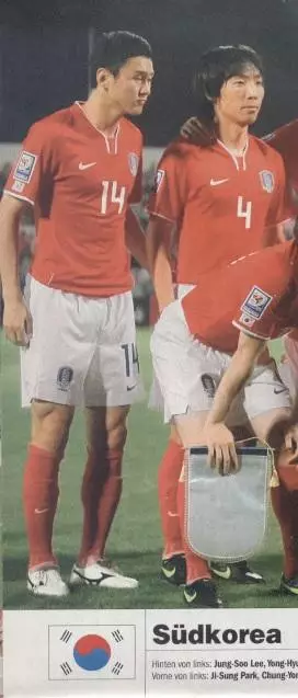 постер А4 футбол зб.Південна Корея 2010 Кікер / Korea natio.football team poster