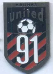 футбол.клуб Каунас Юнайтед (Литва важмет/Kaunas United 91,Lithuania football pin