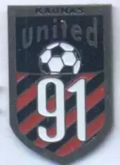 футбол.клуб Каунас Юнайтед (Литва важмет/Kaunas United 91,Lithuania football pin