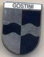 герб місто Гостіні (Латвія) ЕМАЛЬ /Gostini town,Latvia coat-of-arms enamel badge