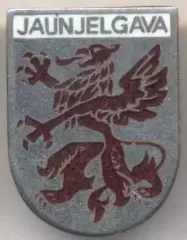 герб місто Яунєлгава (Латвія) ЕМАЛЬ / Jaunjelgava town,Latvia coat-of-arms badge