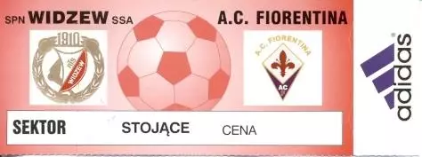 білет Відзев/Widzew Poland/Польща-AC Fiorentina Italy/Італія 1999a match ticket