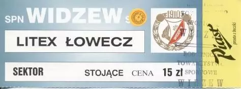 білет Відзев/Widzew Poland/Польща-Литекс/Litex Bulgaria/Болгар.1999 match ticket