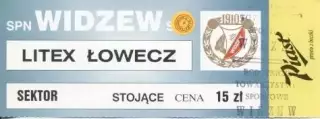 білет Відзев/Widzew Poland/Польща-Литекс/Litex Bulgaria/Болгар.1999 match ticket