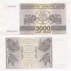 Грузія банкнота 3000 купон 1993 UNC / Georgia banknote 3000 coupon 1993