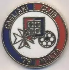футбол.фан-клуб Кальярі (Італія-Мальта) ЕМАЛЬ / Cagliari-Malta football fans pin