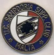 футбол.фан-клуб Сампдорія (Італія-Мальта ЕМАЛЬ/Sampdoria-Malta football fans pin