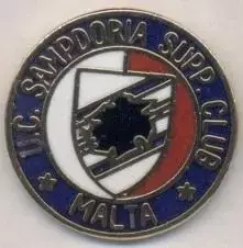 футбол.фан-клуб Сампдорія (Італія-Мальта ЕМАЛЬ/Sampdoria-Malta football fans pin
