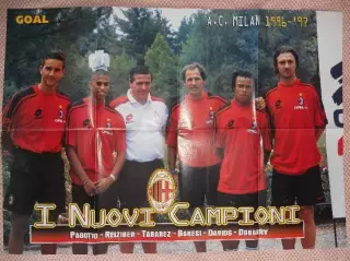 постер А1 футбол Мілан - зірки 1990-х (Італія) /AC Milan stars,Italy team poster