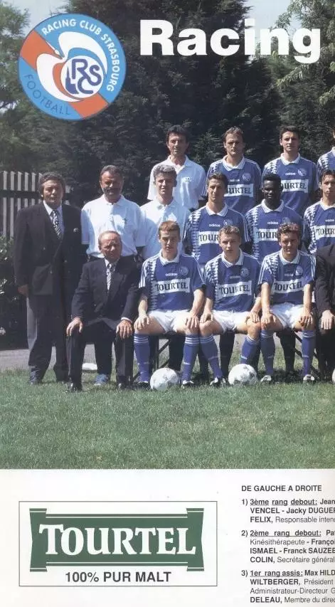 постер А3 футбол Страсбур (Франція) 1995 / RC Strasbourg, France football poster