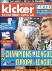 Футбол,Ліга Чемпіонів 2017-18,спецвидання Кікер /Kicker Champions league preview
