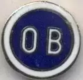 футбол.клуб ОБ Оденсе (Данія) офіц.ЕМАЛЬ/OB Odense,Denmark football enamel badge