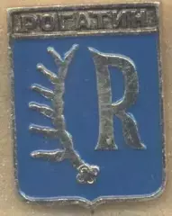 герб місто Рогатин (Україна) алюміній / Rogatyn town, Ukraine coat-of-arms badge