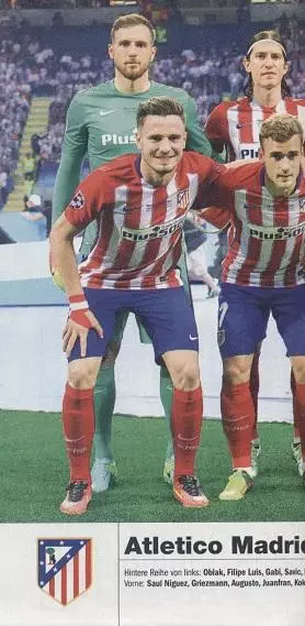 постер А4 футбол Атлетіко Мадрид (Іспанія) 2016/Atl.Madrid,Spain football poster