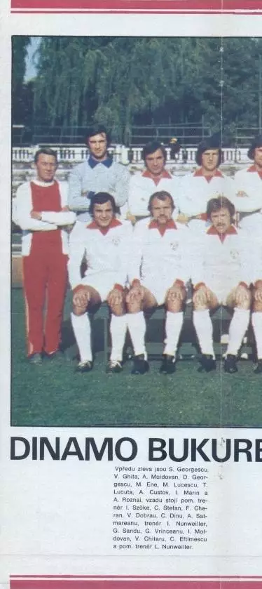постер А3 футбол Динамо Бухарест (Румунія 1977/Dinamo B.,Romania football poster
