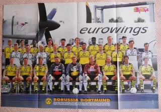 постер А1 футбол Боруссія Дортм.Borussia 1997 (Німеч./баскетбол Хакім+Шак poster