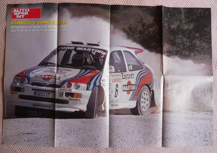 постер А1 авто ралі Ford Escort:Cunico & Evangelisti (Італія/Italy) rally poster 1