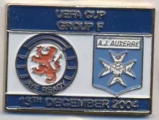 матч Рейнджерс/Rangers Scotland-Осер/AJ Auxerre France 2004 важмет match pin