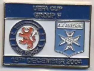 матч Рейнджерс/Rangers Scotland-Осер/AJ Auxerre France 2004 важмет match pin
