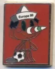 Чемп-т Європи ЧЄ-1980 (Італія) талісман2 ЕМАЛЬ / Euro football mascot pin badge