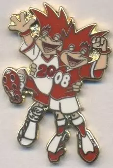 Чемп-т Європи ЧЄ-2008 Австр+Швейц.талісман1 ЕМАЛЬ/Euro football mascot pin badge