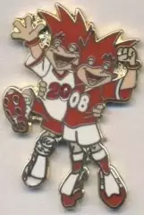 Чемп-т Європи ЧЄ-2008 Австр+Швейц.талісман1 ЕМАЛЬ/Euro football mascot pin badge